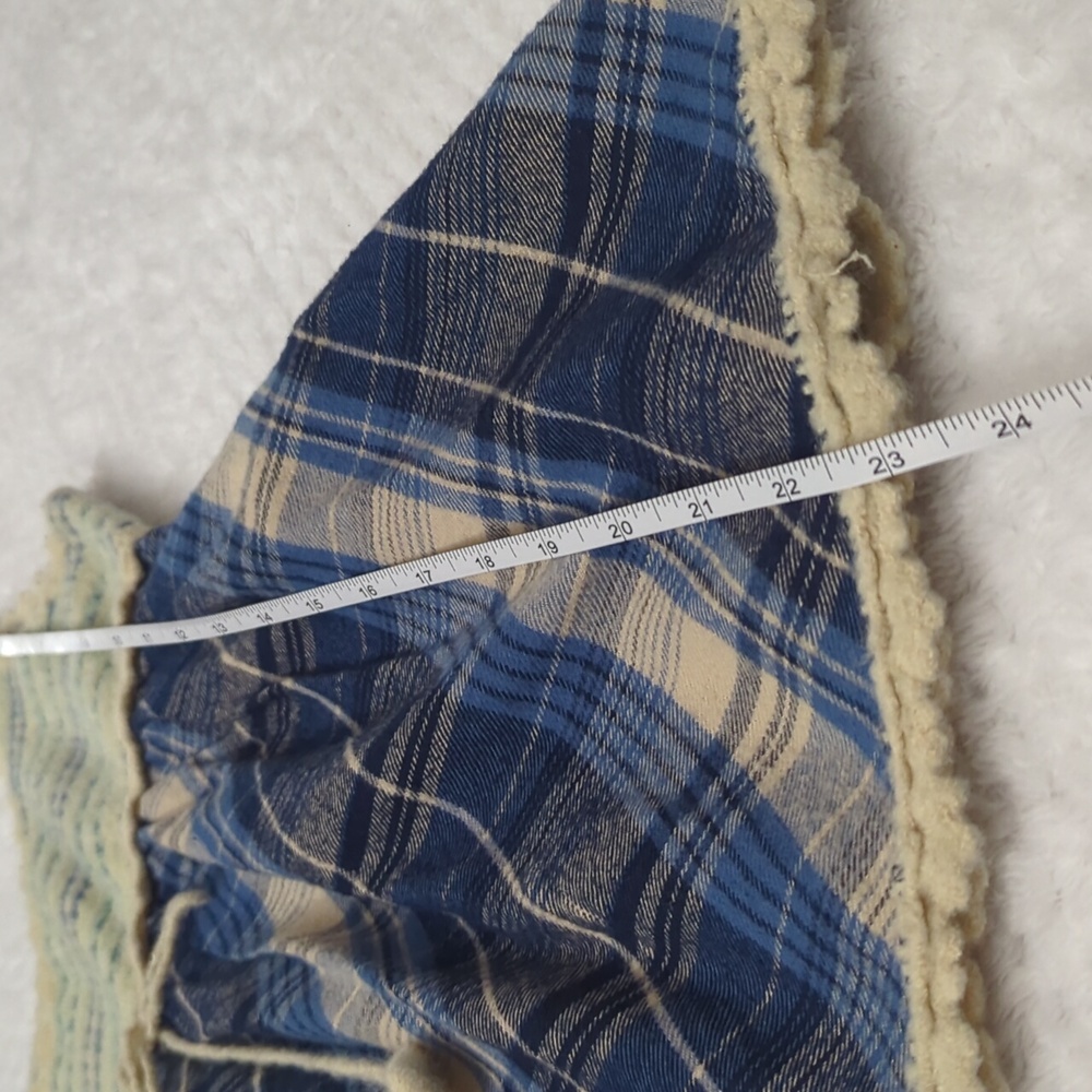 Free People Blue and Cream Plaid Wool Top - Picture 6 of 8